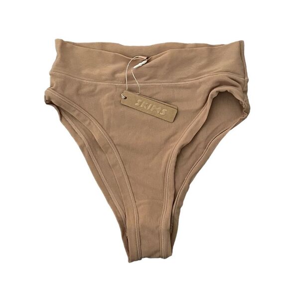 NWT SKIMS Summer Mesh Brief Mid Waist Cheeky Panty In Ochre Nude - Picture 5 of 8